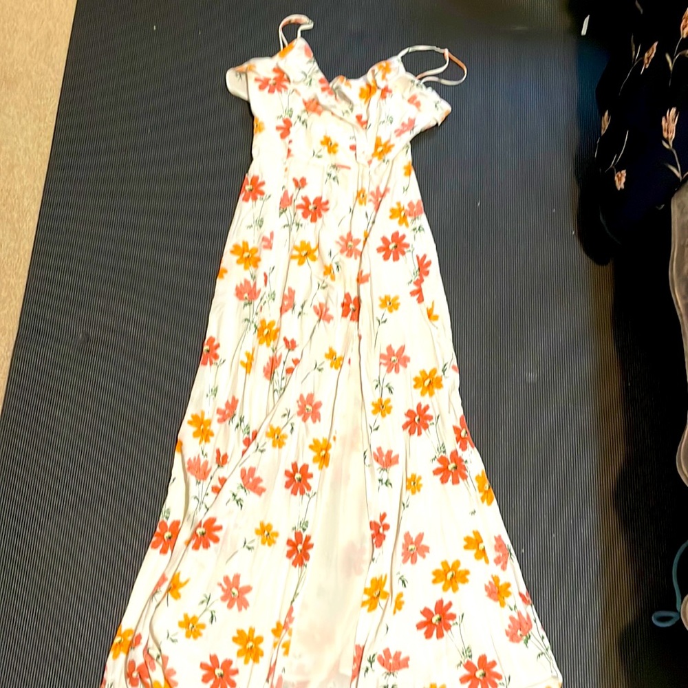 rivacy Please Karen Cream Bias Cut Maxi Dress